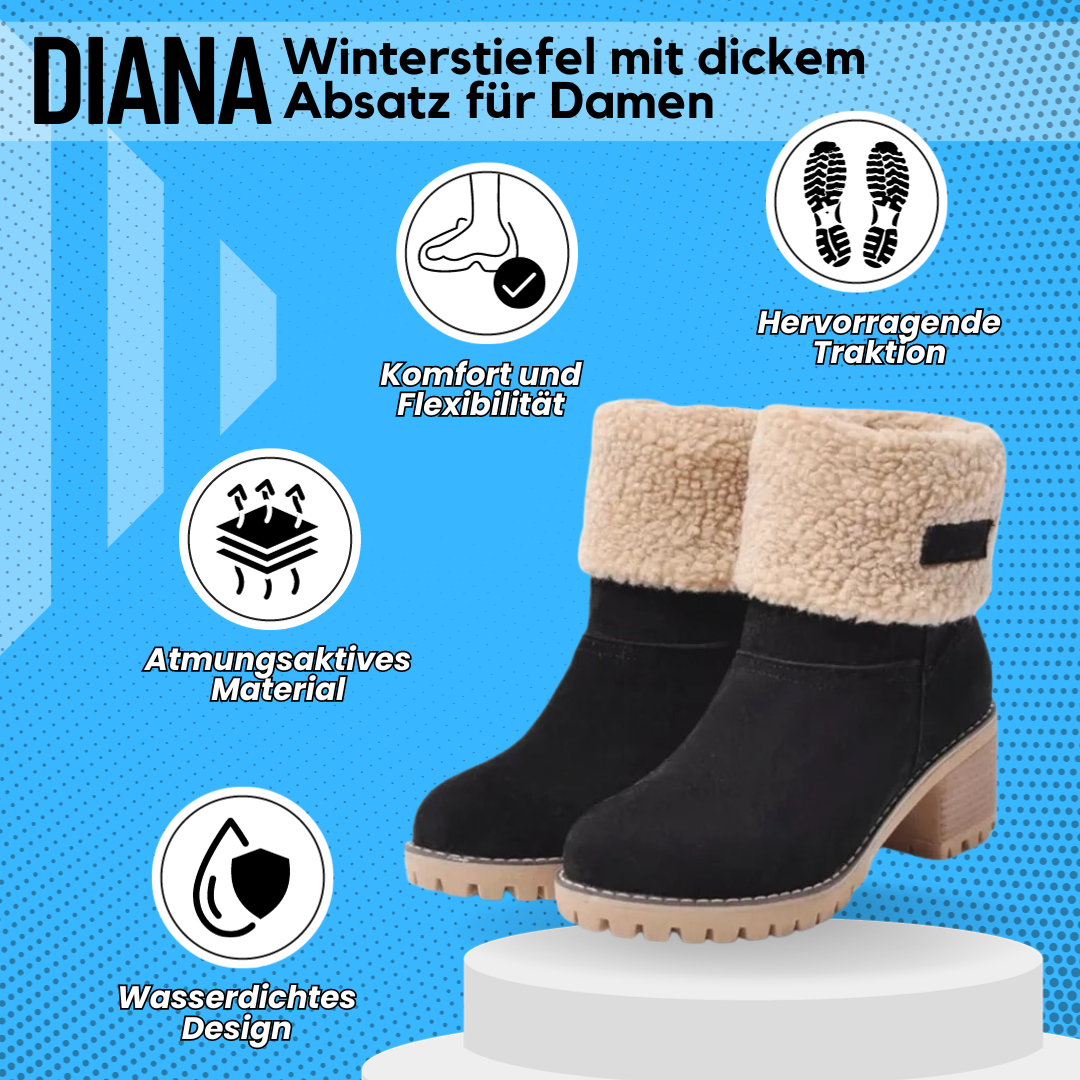 Diana - Schmerzlindernde Winterstiefel mit dickem Absatz für Damen